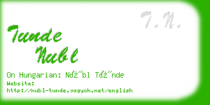 tunde nubl business card